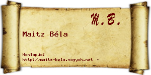 Maitz Béla névjegykártya