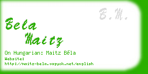 bela maitz business card