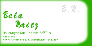 bela maitz business card